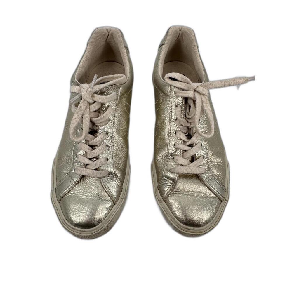 Veja Metallic Gold Leather Sneakers